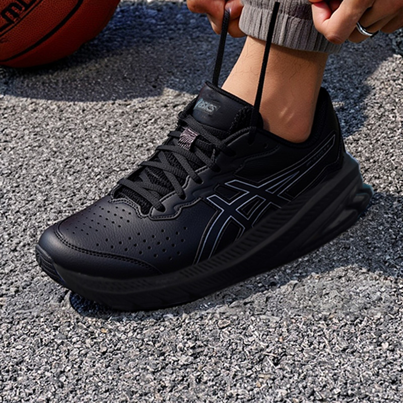 ASICS亚瑟士宽楦跑步鞋男鞋秋季新款减震训练跑鞋黑色鞋子运动鞋