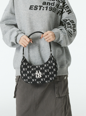 MLB官网男女潮流新款拎包经典复古老花休闲包3ABQS014N-50BKS