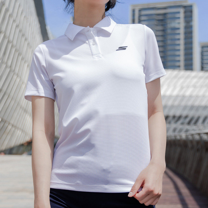 斯凯奇短袖女装休闲POLO衫时尚运动服休闲上衣快干透气T恤半截袖