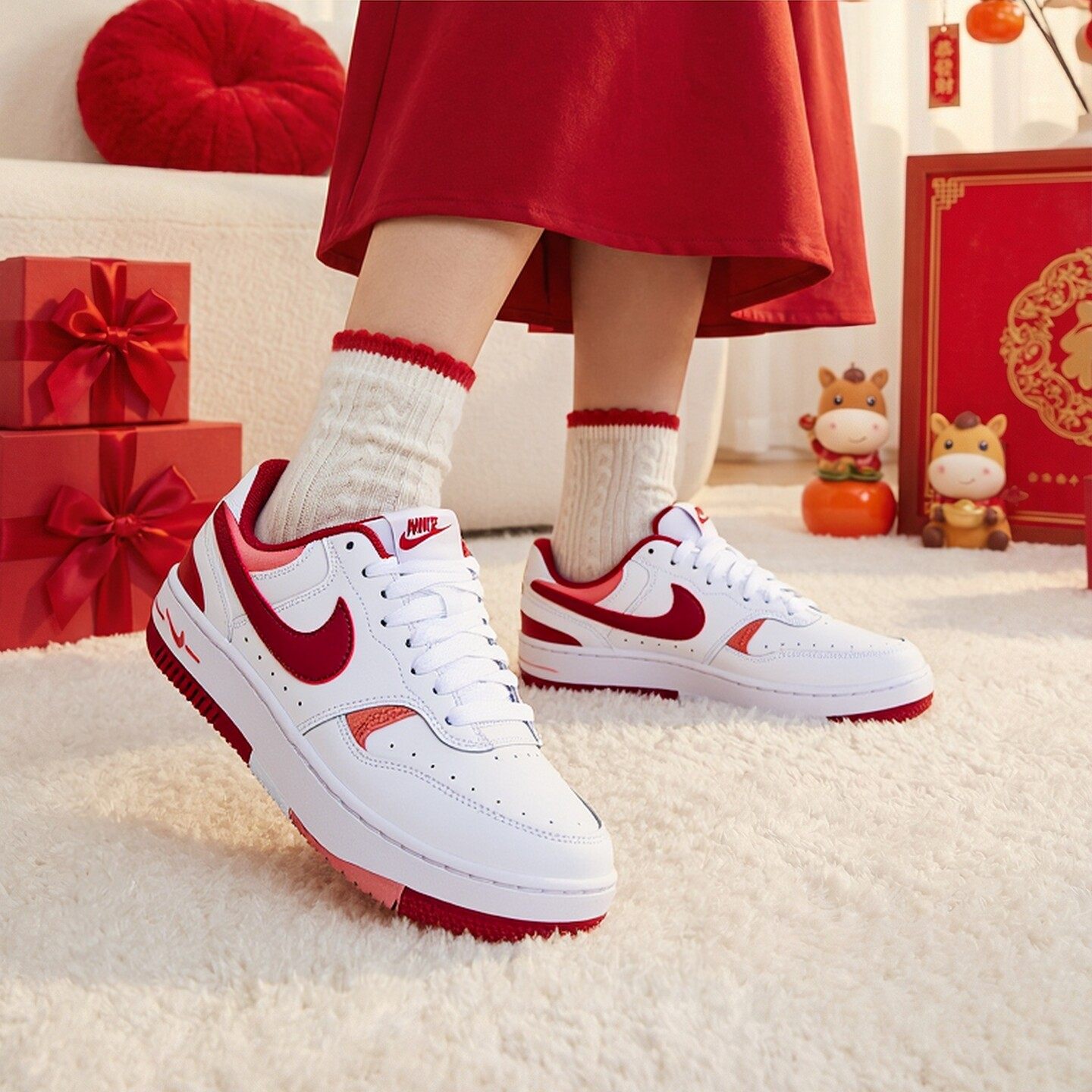 耐克休闲鞋女鞋2026春季运动鞋GAMMA FORCE本命年新年款红色板鞋,运动鞋new,运动休闲鞋,淘宝优惠券,粉丝福利购,淘宝优惠卷