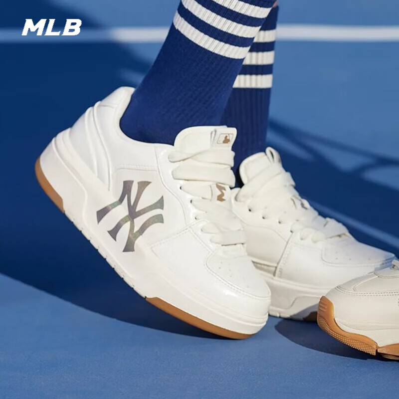 MLB官方 鞋子男鞋女鞋厚底板鞋NY洋基队低帮运动休闲鞋 3ASXCLX4N