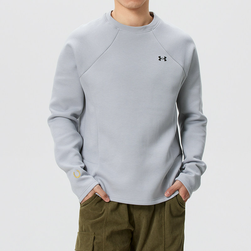 UA安德玛宽松圆领卫衣男装春季新款休闲套头衫跑步运动服训练服潮