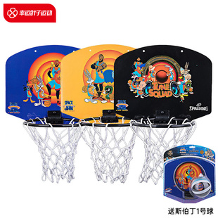 斯伯丁迷你篮球框NBA湖人队篮筐儿童壁挂式 免打孔篮板小篮球架