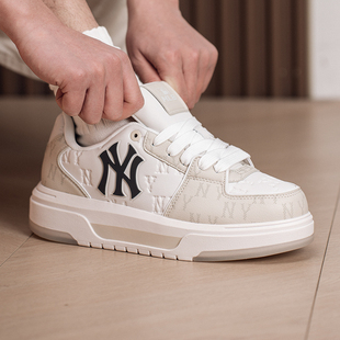 MLB官方 男鞋女鞋春季新款经典板鞋厚底休闲鞋复古学长鞋运动鞋子