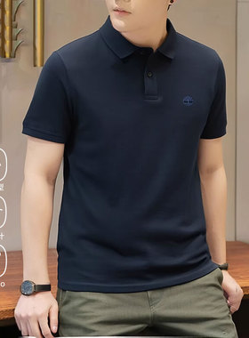 Timberland添柏岚官方POLO衫男士休闲半袖户外翻领短袖T恤A24H2