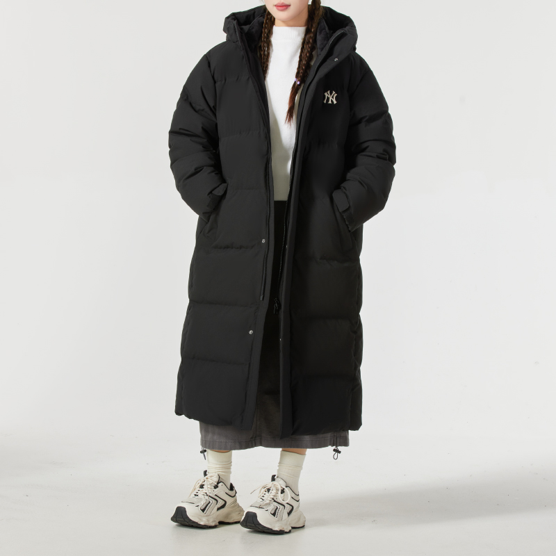 MLB长款羽绒服男装女装2024冬季新款外套情侣保暖高充绒量羽绒衣
