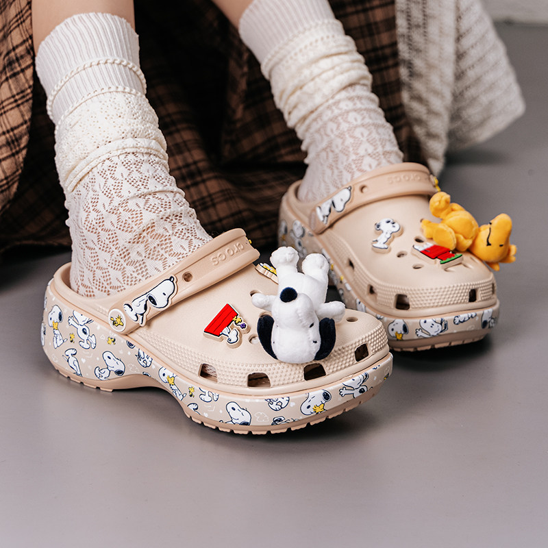 幸运叶子丨Crocs卡骆驰云朵洞洞鞋女鞋印花凉鞋户外休闲沙滩拖鞋