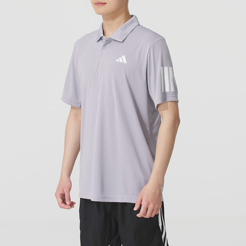 阿迪达斯商务POLO衫男2025新款翻领T恤上衣跑步运动服短袖JZ3491