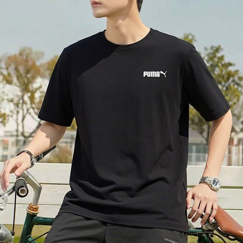 PUMA彪马官方圆领T恤男装休闲半袖上衣跑步运动服透气短袖691340