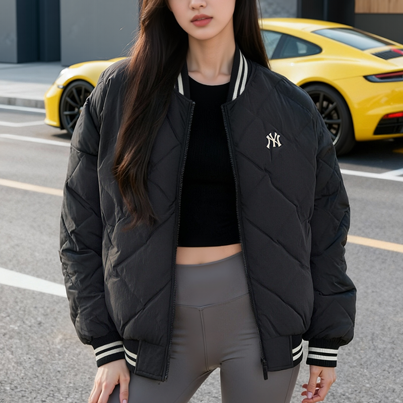 MLB官方 轻薄款羽绒服男装女装冬季新款防风保暖外套棒球服运动服