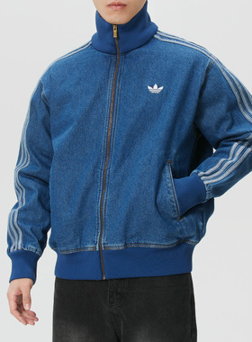 阿迪达斯三叶草外套男装2026春季新款牛仔宽松休闲运动夹克KD1517