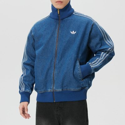 阿迪达斯三叶草外套男装2026春季新款牛仔宽松休闲运动夹克KD1517