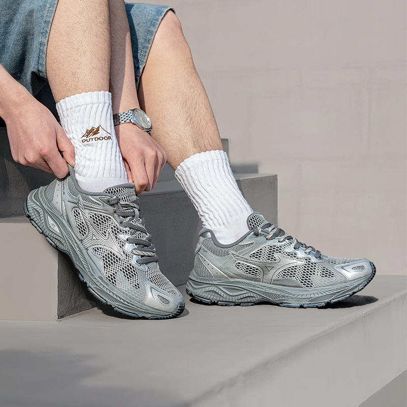 MIZUNO美津浓RACERS男鞋女鞋跑步鞋25官方正品网面透气运动休闲鞋