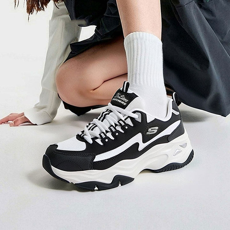 斯凯奇女鞋熊猫鞋2026春季新款运动鞋厚底显高老爹鞋子女士休闲鞋