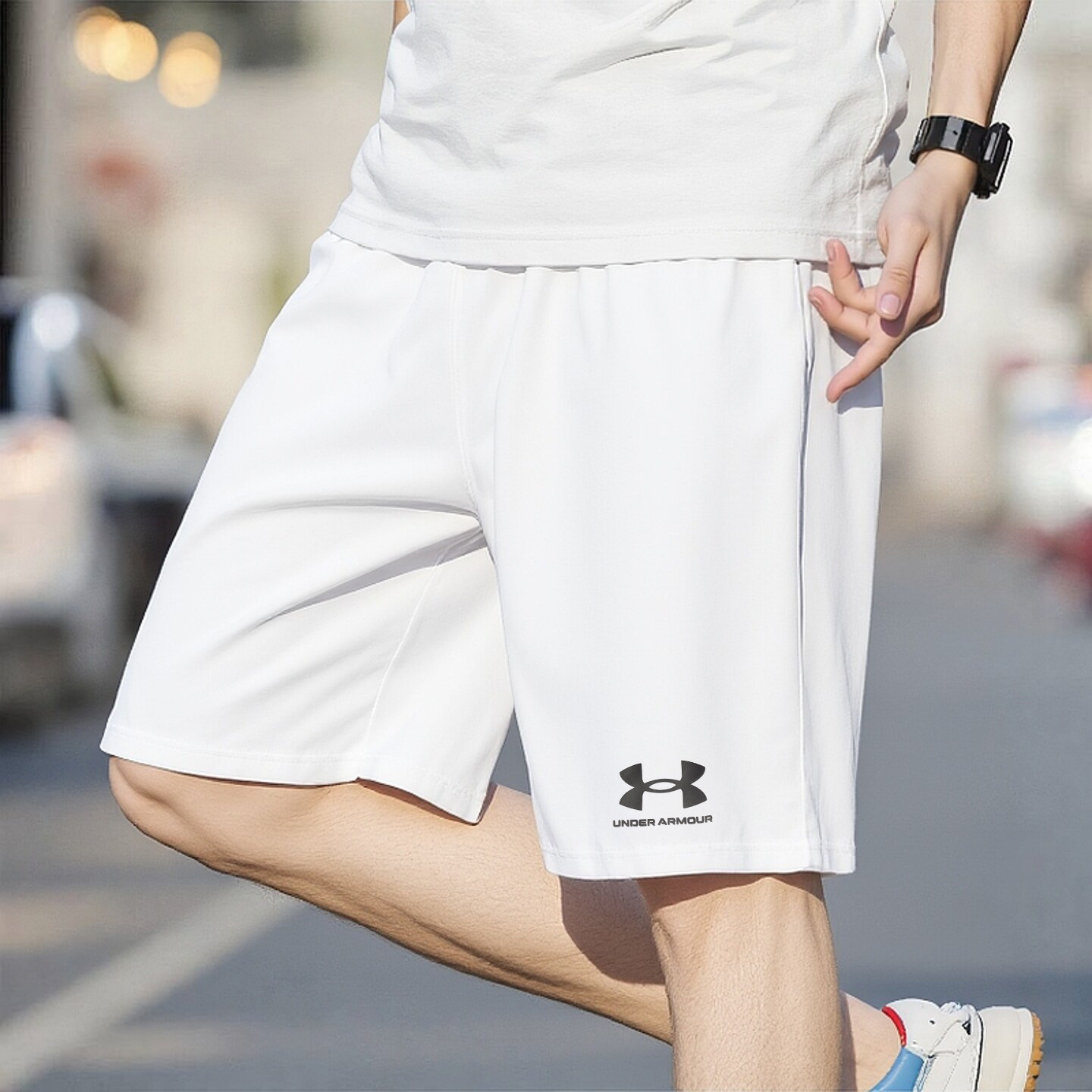 UA安德玛白色速干短裤男2026夏季新款男士跑步健身篮球沙滩运动