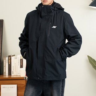 保暖运动抓绒内胆外套P425U074 新款 斯凯奇三合一夹克男女装 冬季