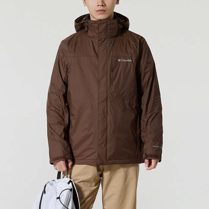 Columbia哥伦比亚冲锋衣男户外防水可拆卸保暖抓绒内胆三合一夹克