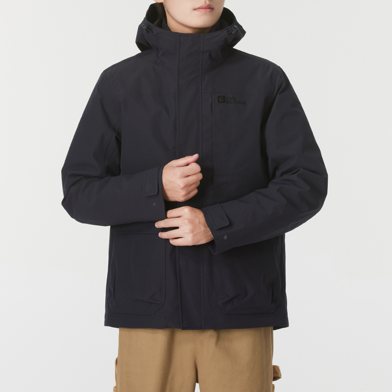 狼爪三合一羽绒内胆冲锋衣男装户外露营夹克外套防风保暖运动服潮