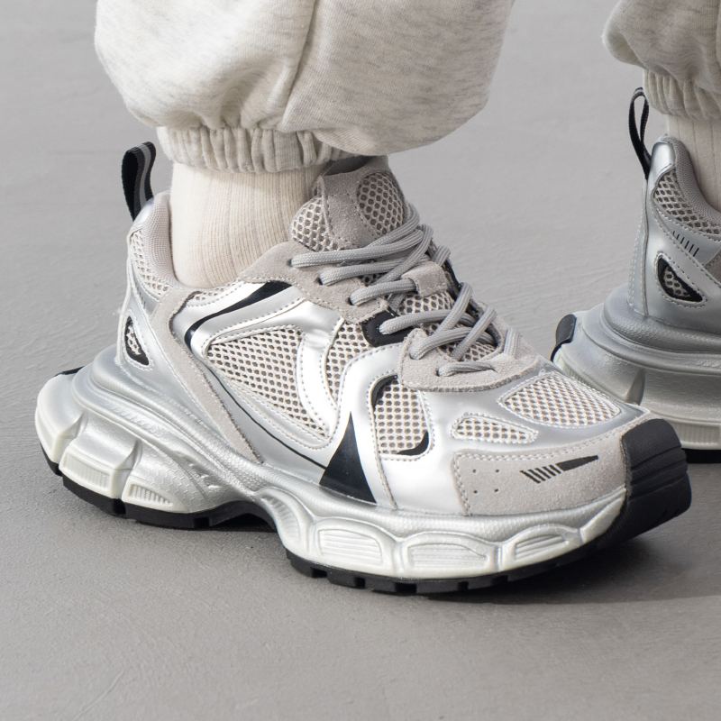 LANBU蓝步老爹鞋女鞋秋季新款复古透气运动鞋厚底显高拼接休闲鞋