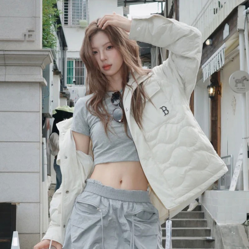 MLB官方 宽松薄款羽绒服男装女装2025新款立领棉羽外套运动服夹克