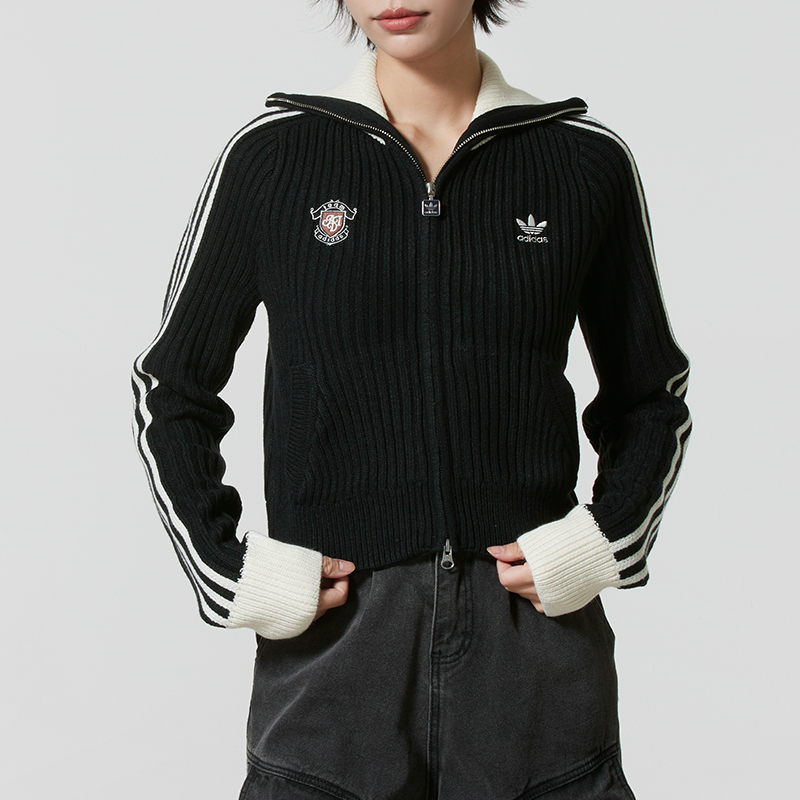 阿迪达斯三叶草外套女装 2025冬季新款运动服时尚修身夹克 KF0718