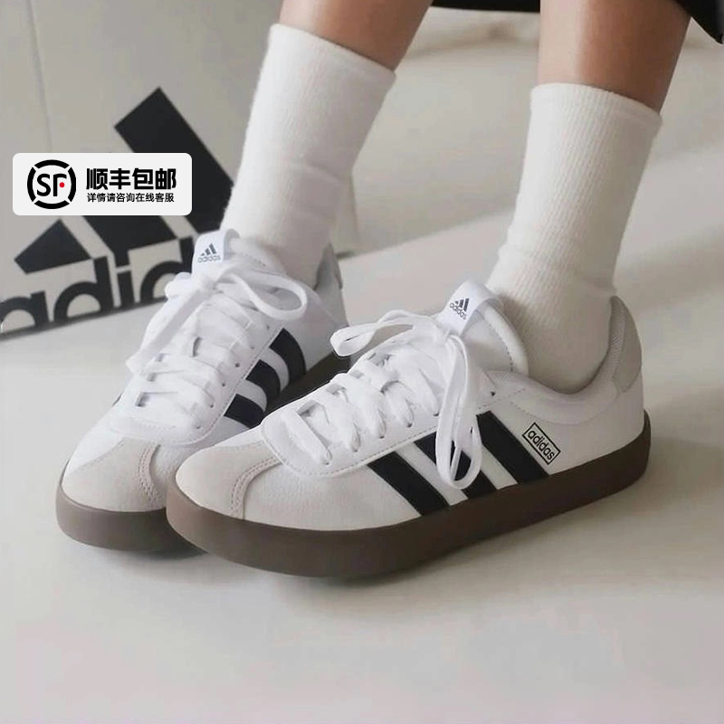 阿迪达斯官网女鞋秋季新款T头鞋复古德训鞋VL COURT 3.0运动板鞋