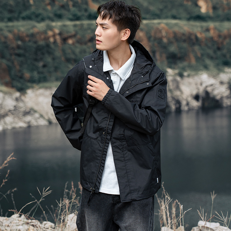 Timberland添柏岚官方男装冲锋衣外套户外休闲衣防水防风连帽夹克