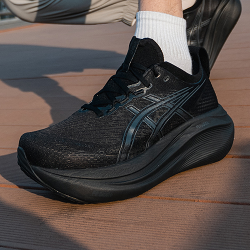 亚瑟士男鞋女鞋春季新款GEL-NIMBUS 27黑武士运动鞋减震跑步鞋男