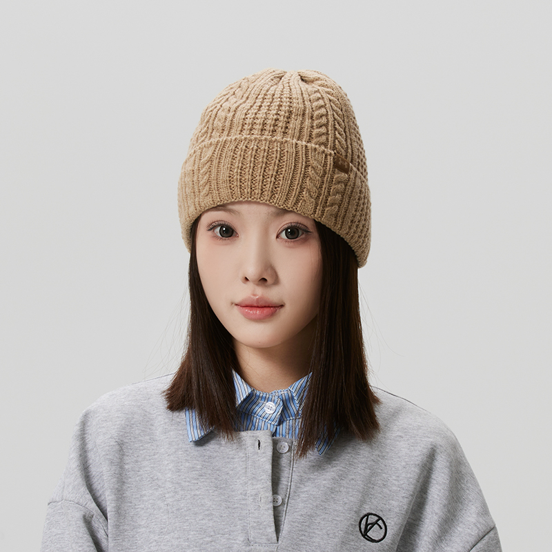 UA安德玛帽子女帽2025冬季新款针织运动帽户外骑行跑步保暖绒线帽