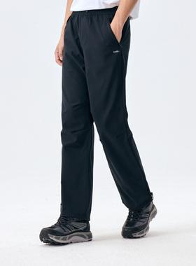 LANBU蓝步软壳长裤男裤秋季新款男士黑色休闲裤跑步裤子运动裤潮