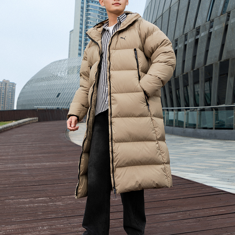 PUMA彪马羽绒服男装2025冬季新款连帽保暖外套加厚长款羽绒夹克