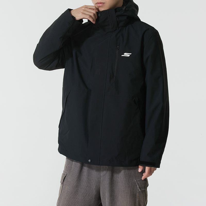 斯凯奇三合一夹克男装女装2025新款运动服摇粒绒内胆户外梭织外套