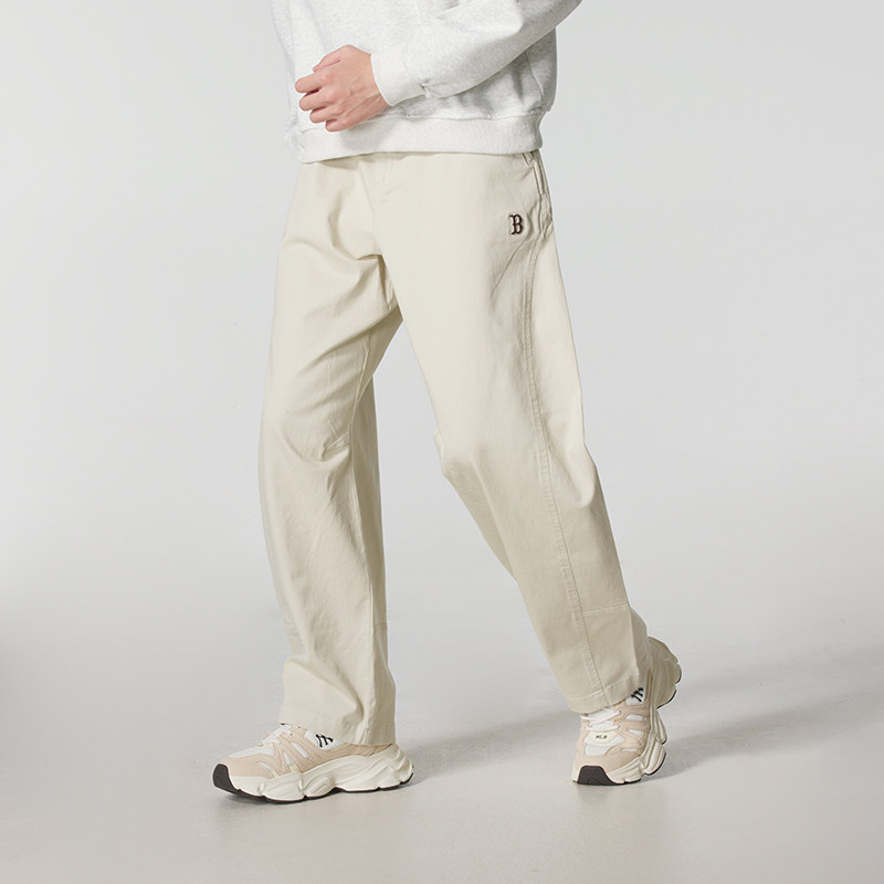 MLB官方 男裤女裤2025冬季新款运动裤宽松裤子梭织长裤3AWPB1654