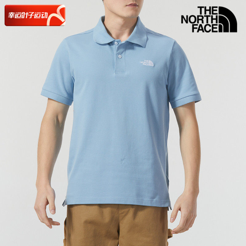 北面翻领短袖上衣男2024夏季新款运动服男士商务polo衫半袖t恤潮