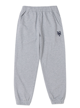 MLB官方 灰色长裤男裤女裤冬季新款宽松运动裤束脚卫裤情侣休闲裤