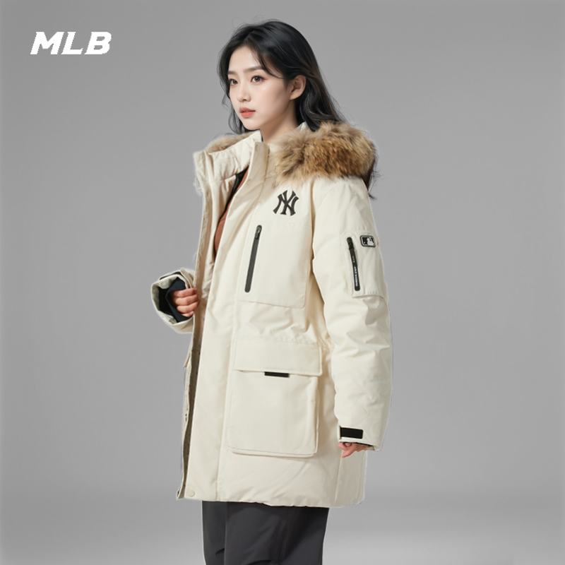 MLB官方 羽绒服男装女装2025冬季新款中长款运动服工装风休闲夹克