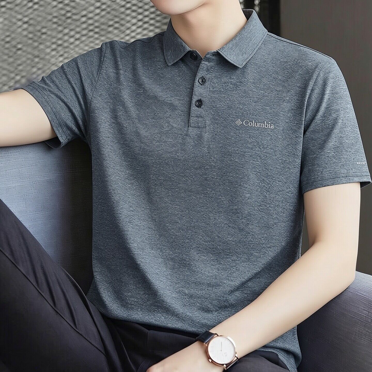 哥伦比亚POLO衫男装2026新款翻领短袖速干T恤跑步运动服男子上衣