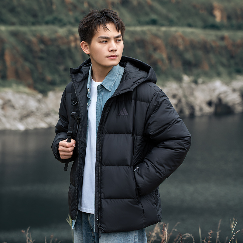 阿迪达斯羽绒服外套男冬季新款运动服保暖男士羽绒夹克正品棉袄