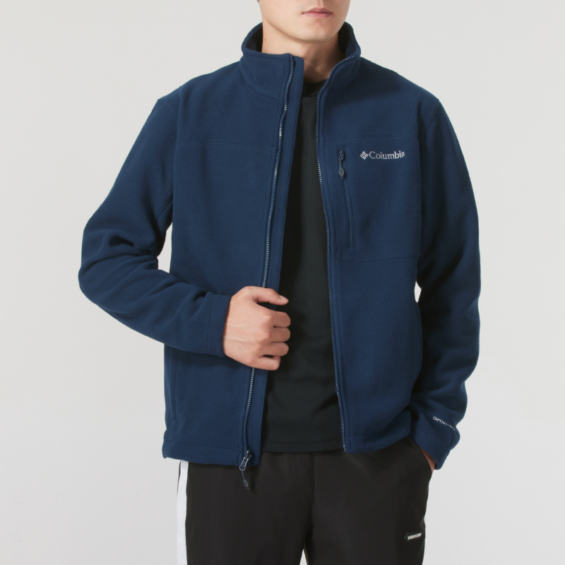 哥伦比亚抓绒衣男装秋季新款冲锋衣内胆露营运动服摇粒绒夹克外套