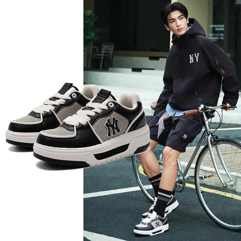 MLB官方 情侣学长鞋男鞋女鞋NY复古厚底板鞋运动休闲鞋3ASXLSL4N