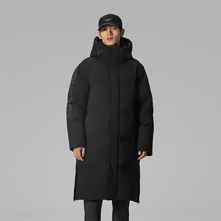 Saucony索康尼长款羽绒服男冬季新款保暖连帽外套棉羽夹克运动服