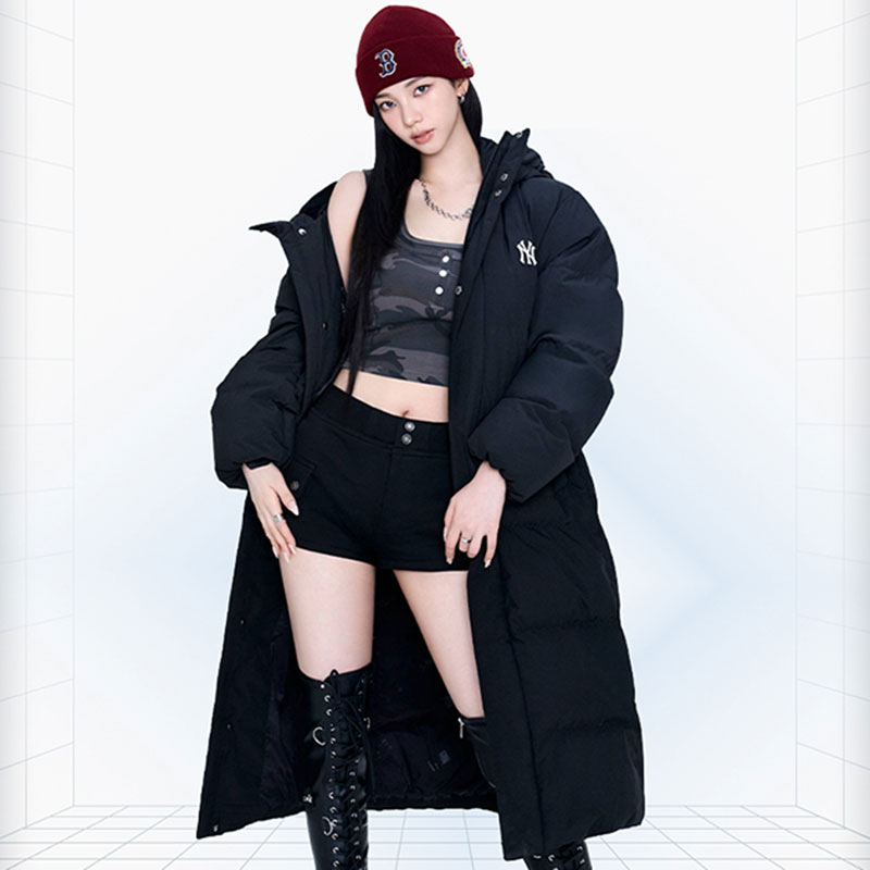 KARINA同款 MLB官方 长款羽绒服2025冬季新款运动服户外保暖夹克