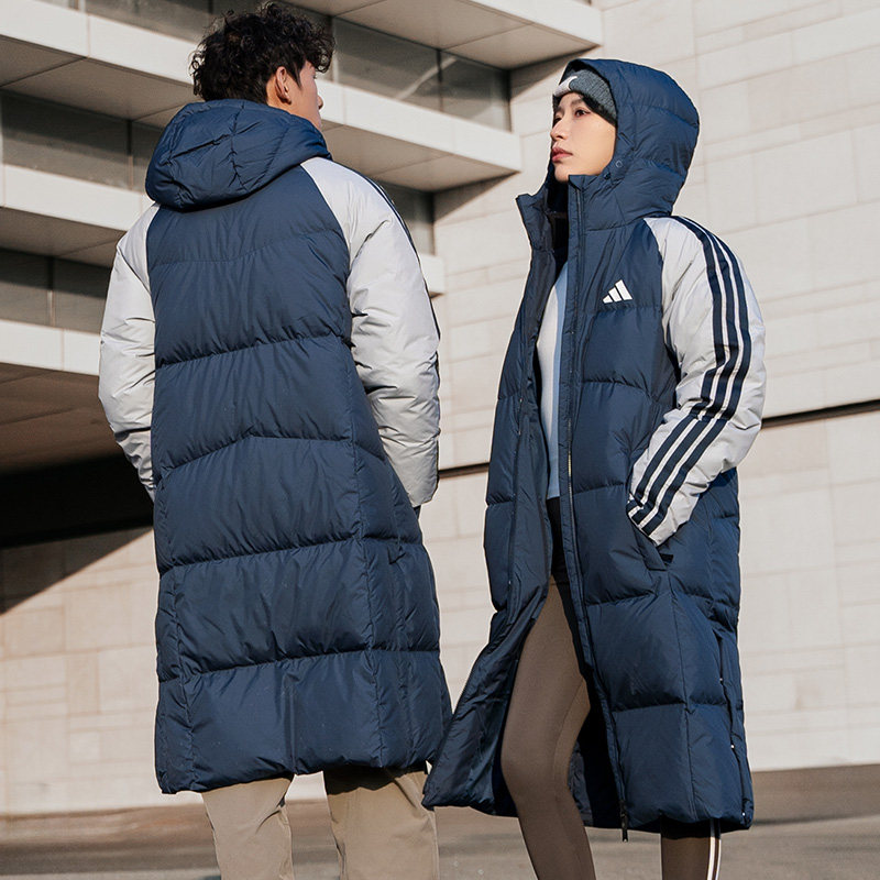 阿迪达斯男款女款外套冬新款Long Down运动休闲情侣羽绒服KQ5494