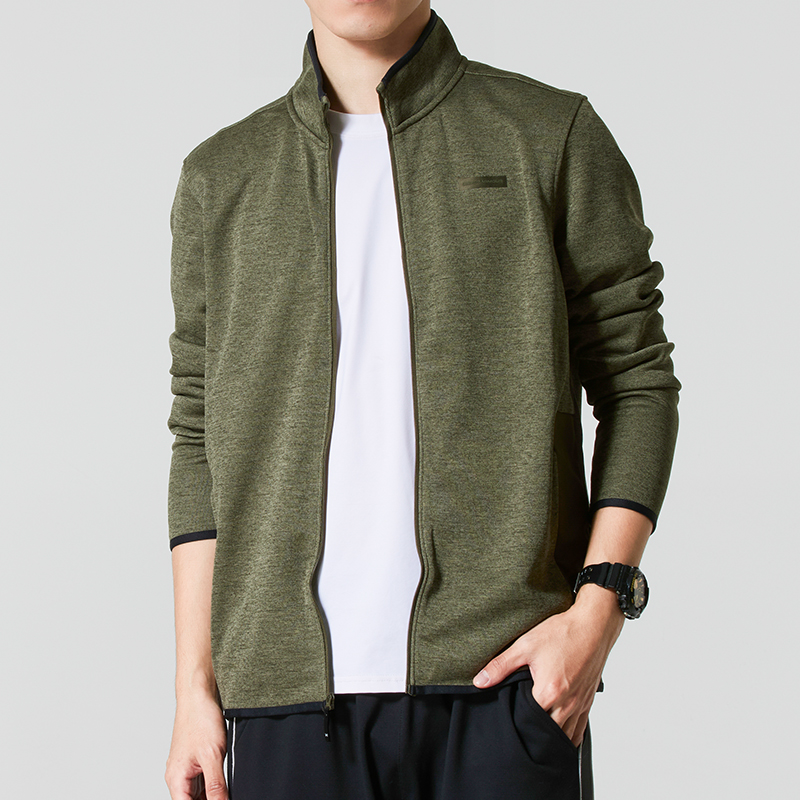 UA安德玛立领外套男装2025秋季新款针织加绒服跑步训练服男士夹克