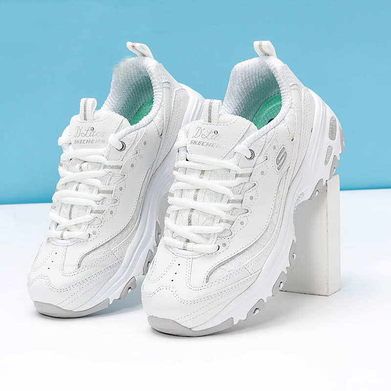 斯凯奇女鞋熊猫鞋春季新款小白鞋复古老爹鞋正品运动鞋休闲鞋鞋子