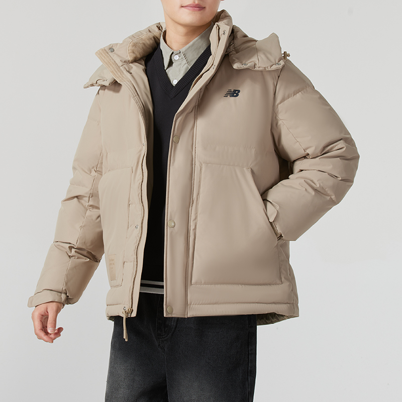 New balance NB连帽羽绒服男装保暖防风外套棉羽夹克休闲运动服潮