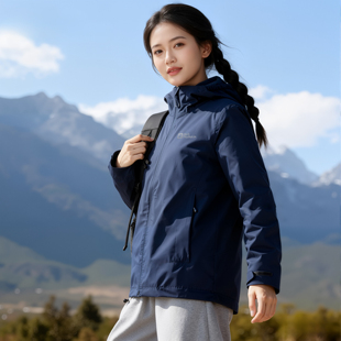 Jack 女士户外防水抓绒三合一冲锋衣连帽外套 Wolfskin狼爪新款