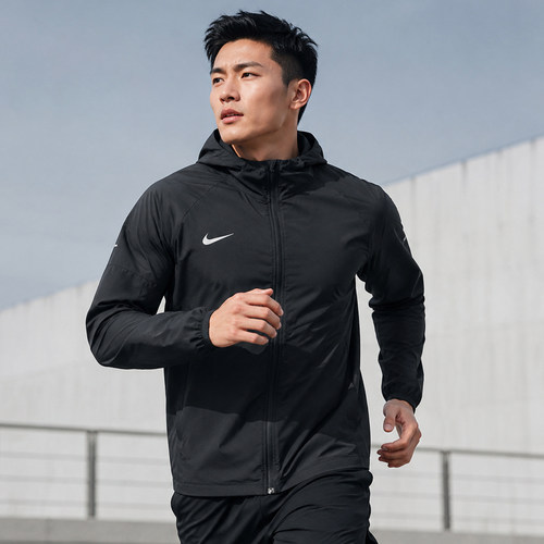 幸运叶子丨NIKE耐克跑步外套男装休闲上衣连帽运动服梭织夹克开衫