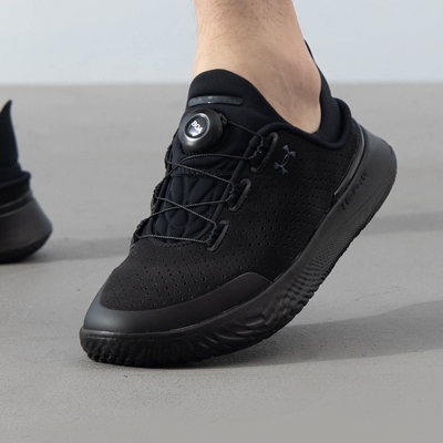 UA安德玛男鞋女鞋秋季新款BOA旋钮鞋子黑色轻便休闲鞋慢跑运动鞋