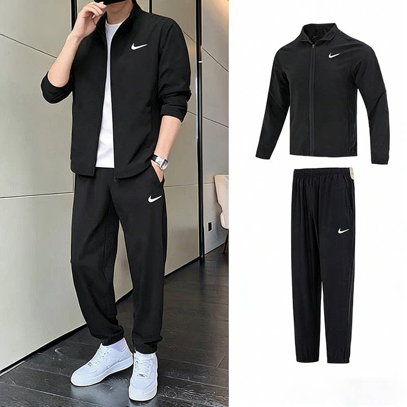 NIKE耐克跑步运动套装男春季新款休闲外套夹克薄款裤子长裤两件套